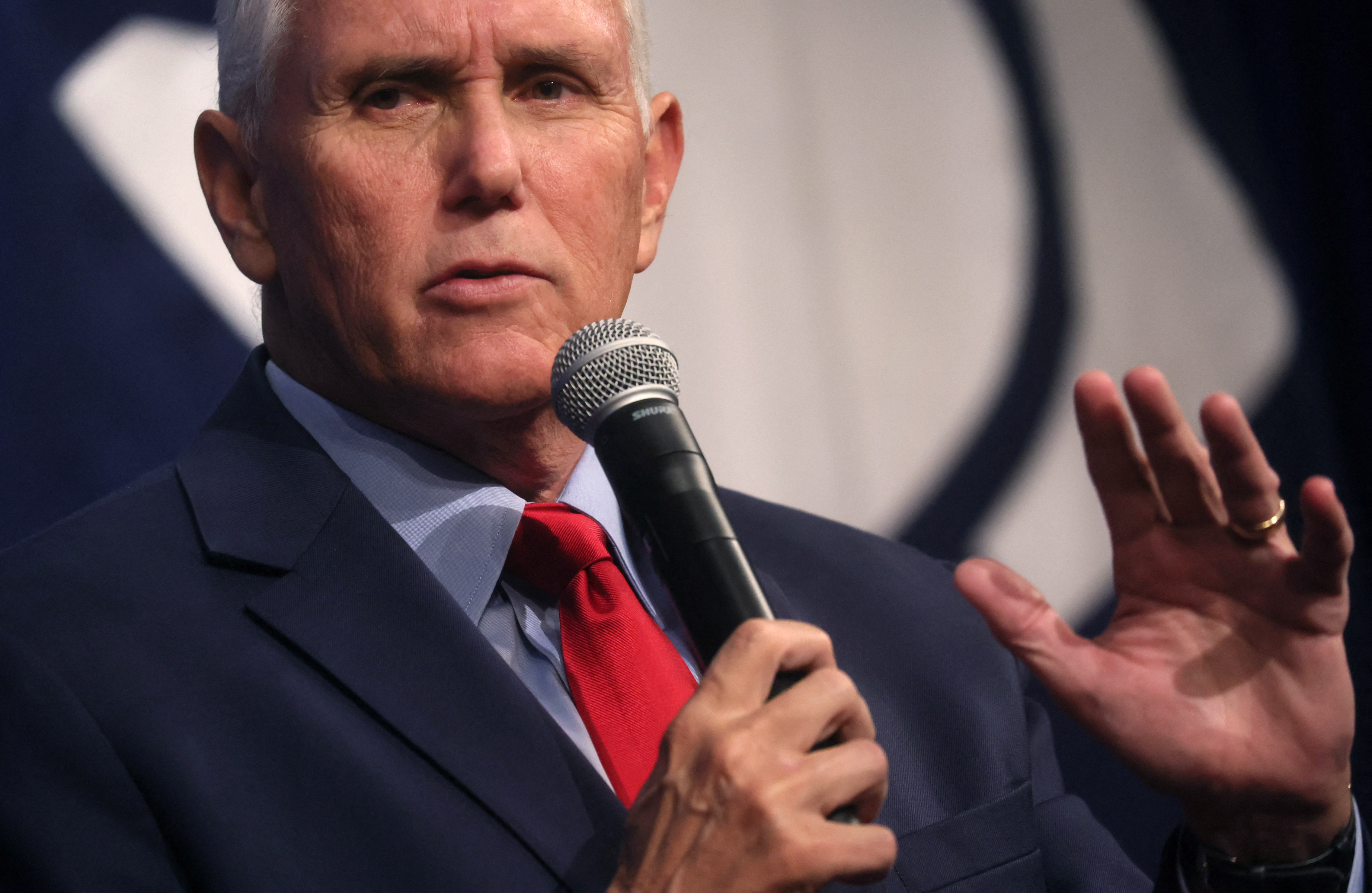 Former U.S. Vice President Pence speaks at the Heritage Foundation